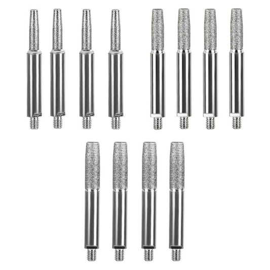 12Pcs/Set Carborundum Burrs For Hand Crank Chain Saw Sharpening Grinding Tools