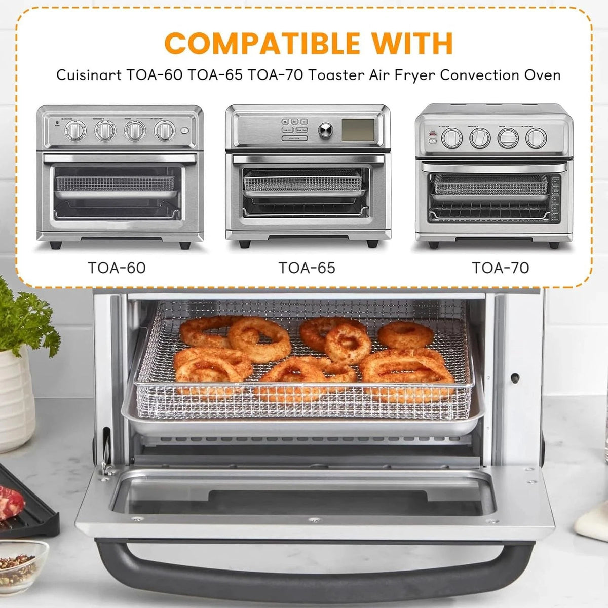 Air Fryer Basket Tray 12.4''x11'' For 1 Set and Basket, Silver