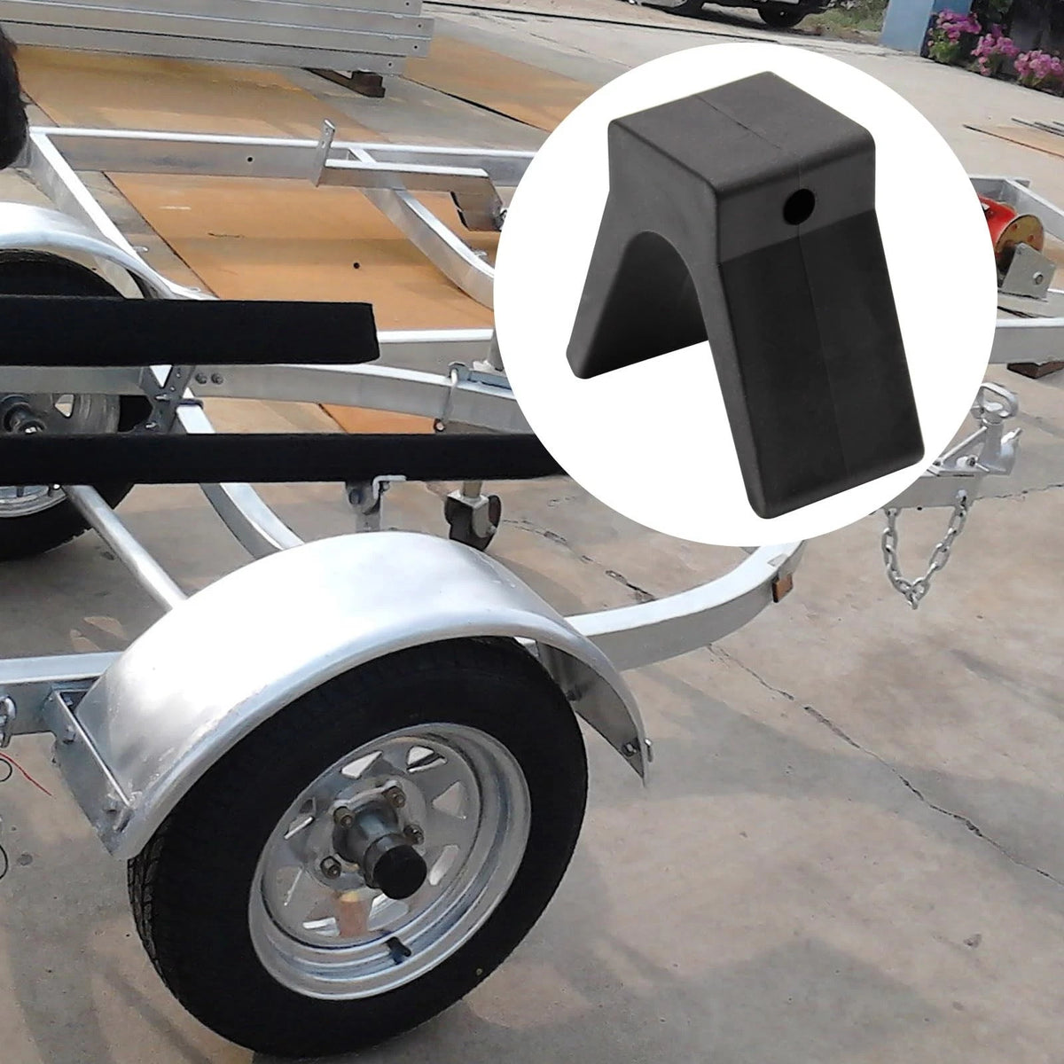 SYOWADA 1 Pcs V-Span Boat Trailer Bow Stop Block 2*4*1/2 inch, Black