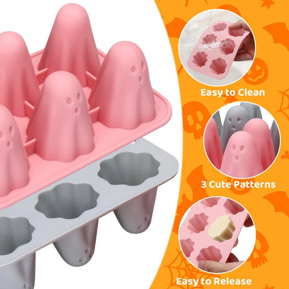 2PCS Halloween Ghost Cake Pop Mold, 12 Cavity flower,