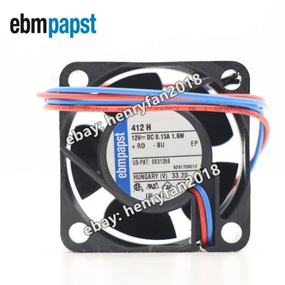 Ebmpapst 412H Axial Fan 12VDC 130mA 1.6W 8100RPM 40*40*10mm Cooling Fan