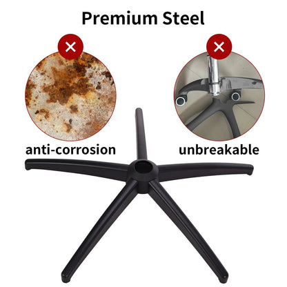 Frassie Office Gaming Chair Metal Base Replacement with 5 Wheels Bell Black