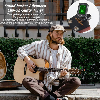 Guitar Tuner Clip On Ukulele 1 Pack for Bass Black 1