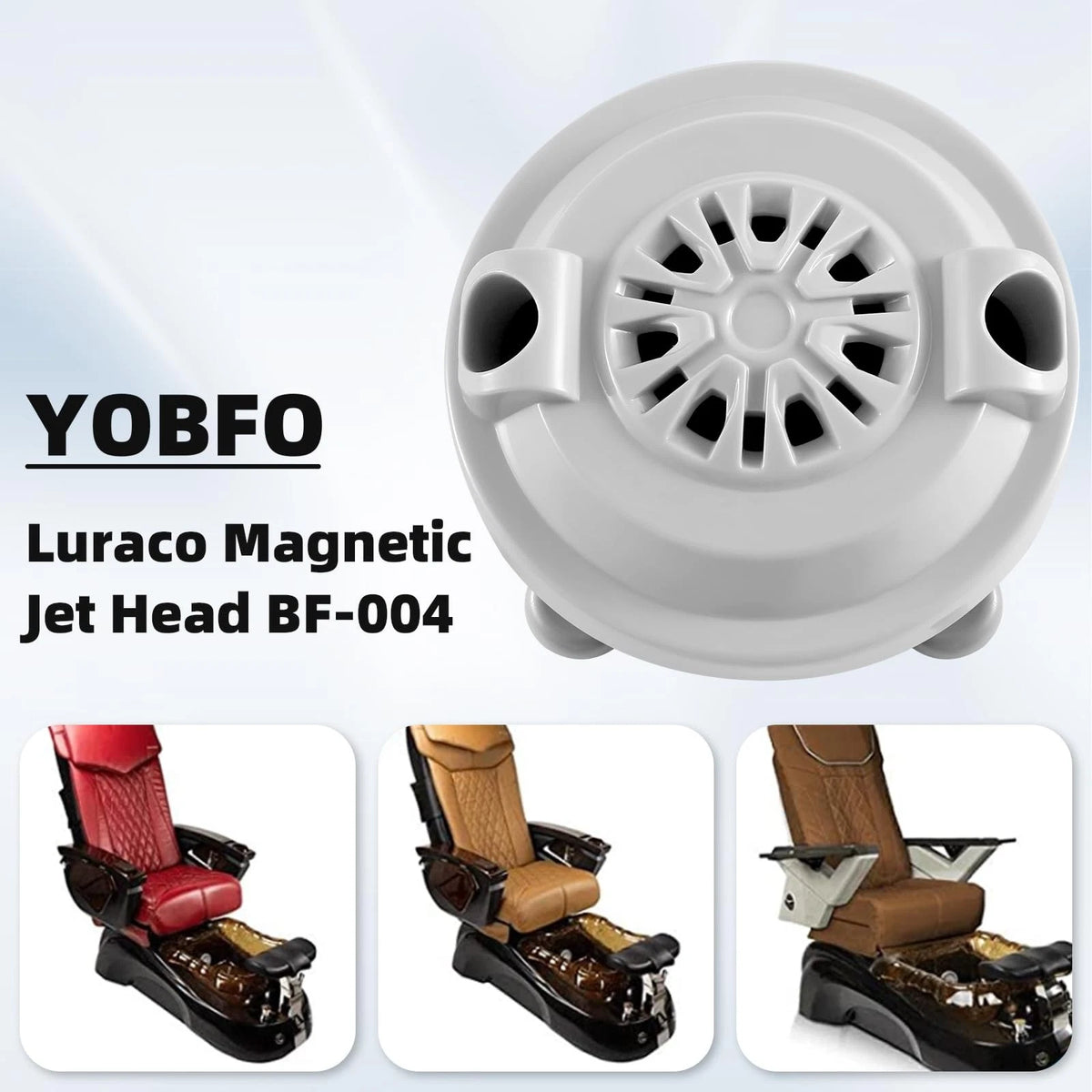 Yobfo BF-004 Pipeless Magnetic Jet Head 2 inches x 2 x 2 inches, Grey