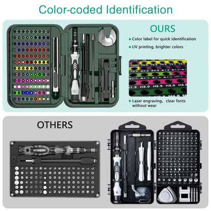 ORIA Precision Screwdriver Set, 132 in 1 Magnetic Repair Tool 132 IN 1, Green