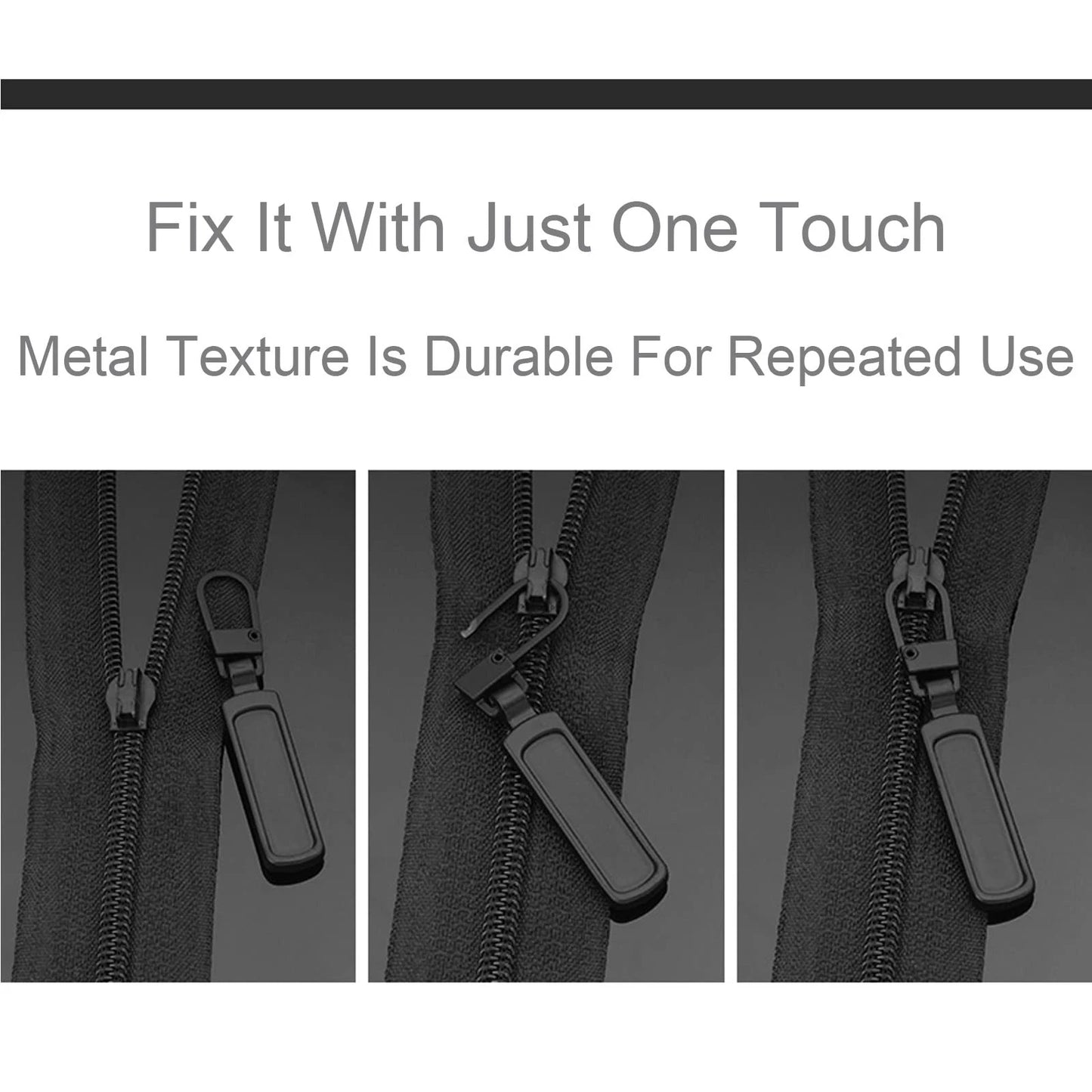 Mizeer Zipper Pull Replacement for Small Holes Zipper, Detachable 4pcs Black