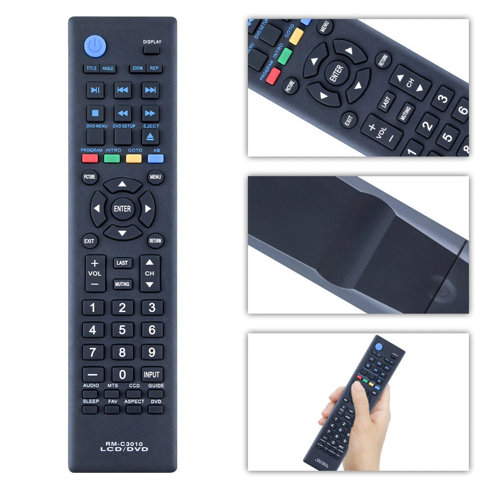 RM-C3010 Remote Control For JVC LED DVD TV LT-32DE74  LT32DE74 RM-C3010