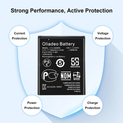 oliadeo TI-84 Plus CE Battery Replacement: for Texas Instruments TI Black