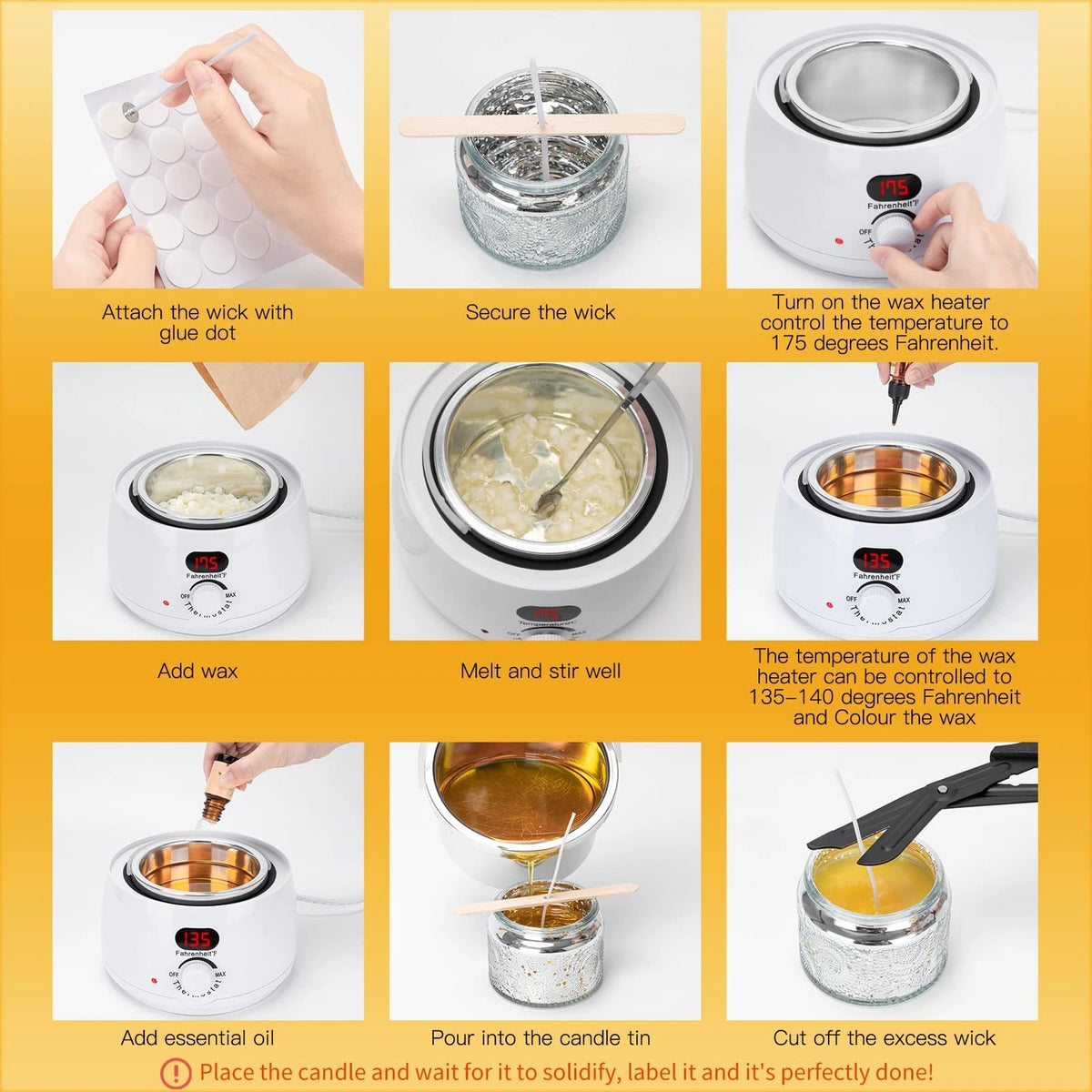 WITOROR Candle Making Kit, Scented Candles Small to Medium, White Melt Warmer