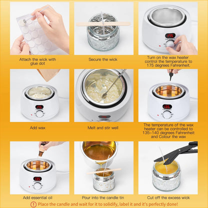 WITOROR Candle Making Kit, Scented Candles Small to Medium, White Melt Warmer