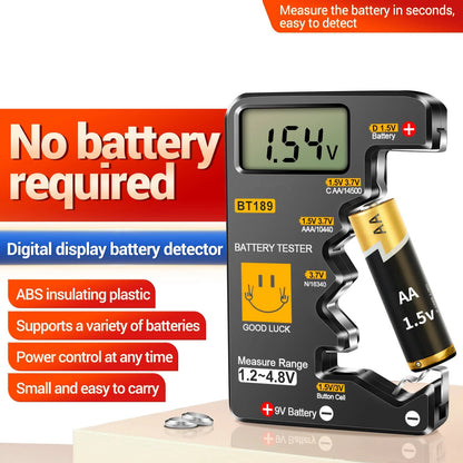 Lightweight Battery Tester Tool For 1.2V 3.7V 9V Cylindrical Button Cell Box