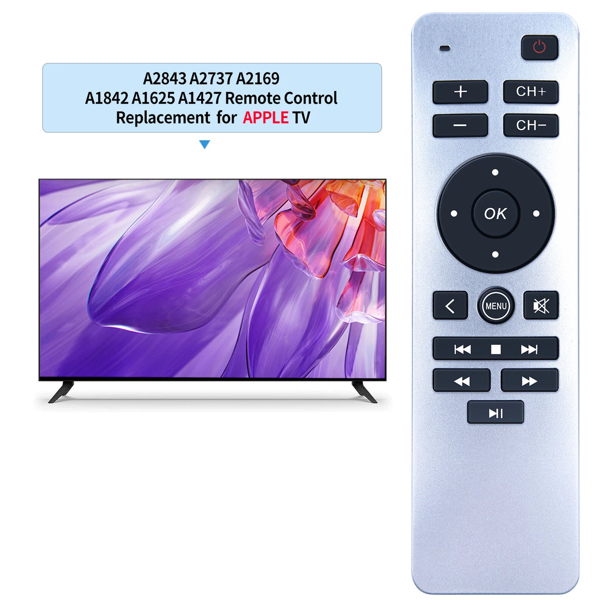 Remote Control For Apple TV 2nd 3rd 4th Generation 4K HD A2169 A1842 A1625
