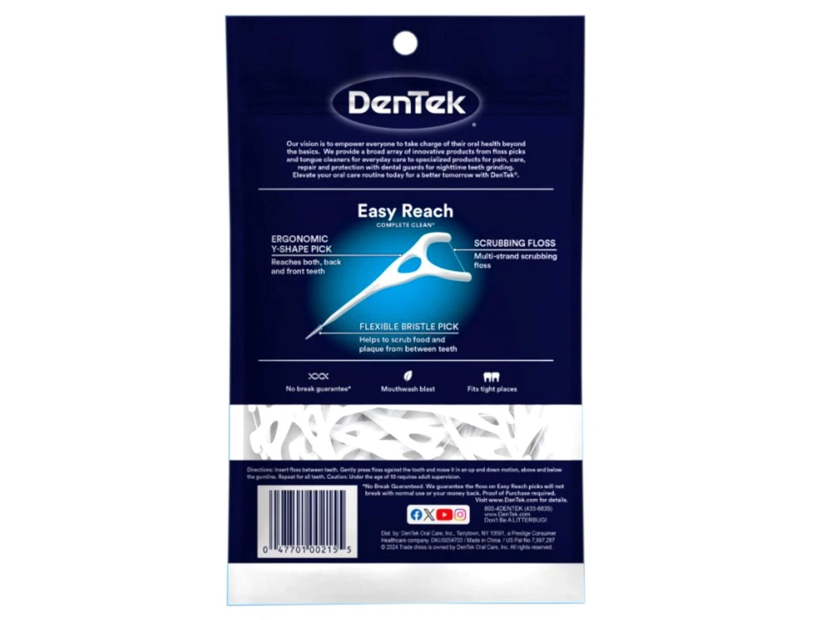 DenTek Easy Reach Complete Clean Floss Picks, with 75 Count (Pack of 3)