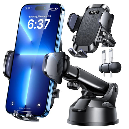 HTU 【98+LBS Strongest Suction & Military-Grade】 Ultimate Car Phone Black