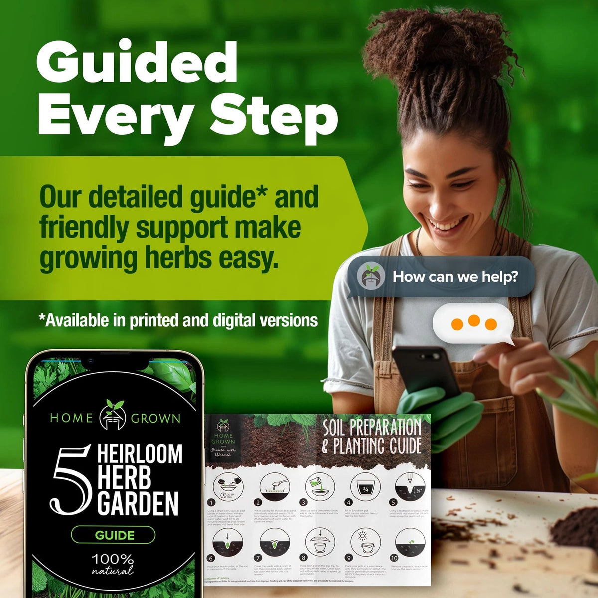 HOME GROWN Indoor Herb Garden Starter Kit – Complete 5 5-Pack, 5