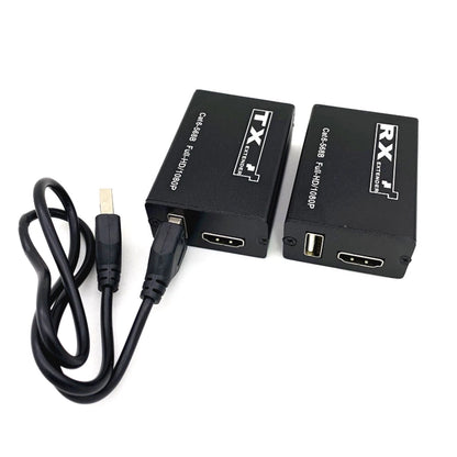 1080P HDMI Extender with USB KVM Over CAT6 for Classroom Education Systems Black