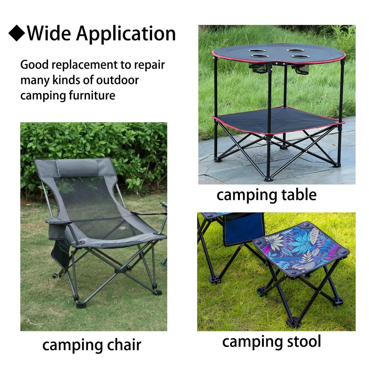 KK magsun Camping Chair Replacement Feet 4 chair feet replacement, Black