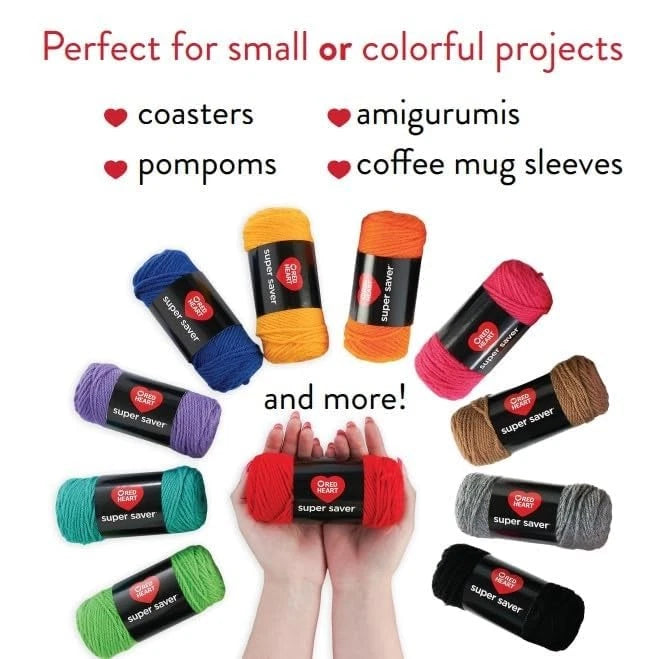 Red Heart Super Saver Yarn Craft 1116 yards / 1020 meters, Multicolor