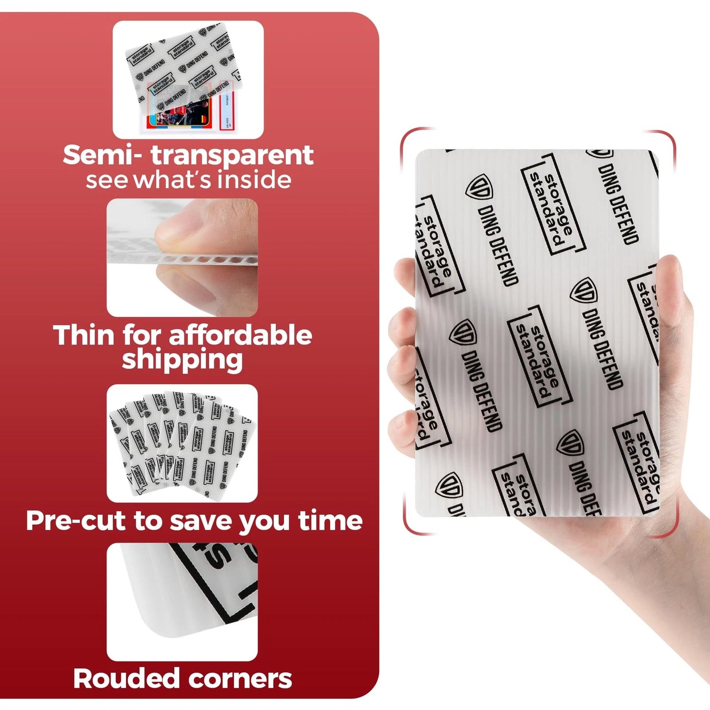 Card Protectors Trading Cards Shipping Supplies, 110-Pack Semi-transparent