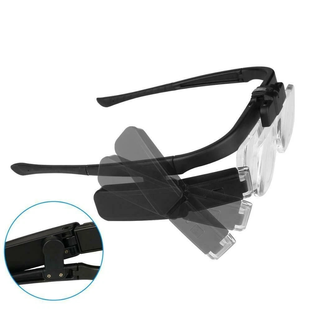 Adjustable Glasses Magnifying Glasses LED Headband Loupe Magnifier With Lamp