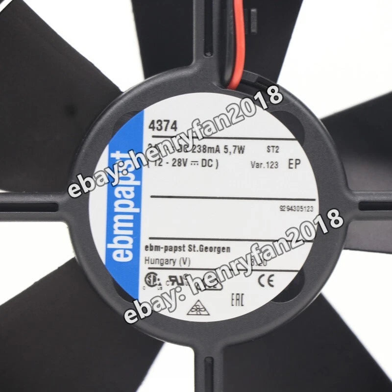 Ebmpapst 4374 Axial Fan DC 24V 5.7W 238mA 120*120*32MM 2wire Cabinet Cooling Fan