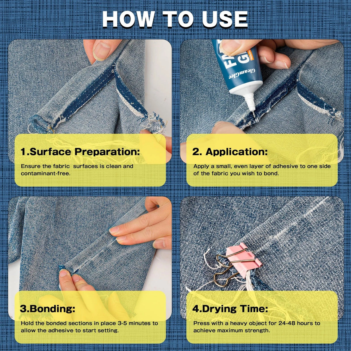 Fabric Glue Permanent, Extra Strong Adhesive, Washable Clear 1 Pack