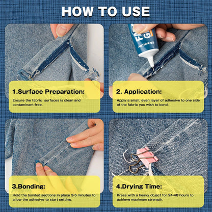 Fabric Glue Permanent, Extra Strong Adhesive, Washable Clear 1 Pack