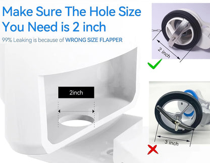 Universal Toilet Flush Valve, 2.5" - 2.95" (65mm - 75mm), 4.29 inches wide