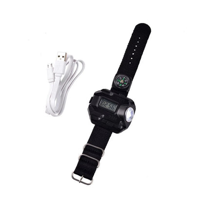Flashlight LED Torch Compass Tactical LED Rechargeable Outdoor Sport Watch