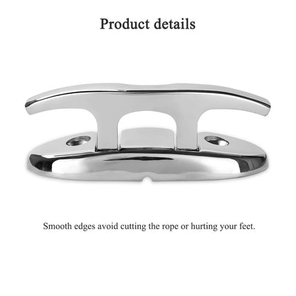 Marine Grade Boat Folding Cleat 6 inch 316 Stainless Steel, 6 Inch, Silver