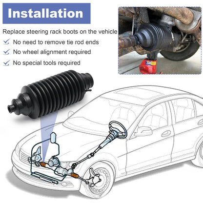 Set of 2 Universal Replacement Rack & Pinion Steering Boot Fits Most vehicles