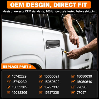 Yinlowa Exterior Door Handles w/Lock Cylinder & Keys for Chevy C1500 Black
