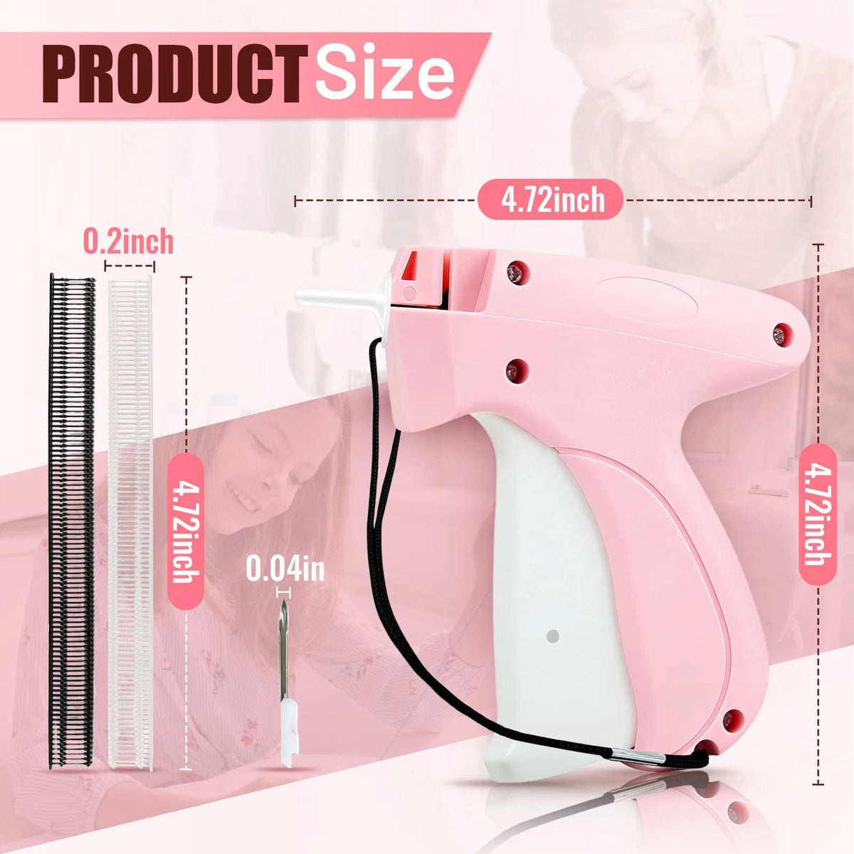 Stitch Gun for Clothes - Handheld Quick Clothing Fixer Pink White