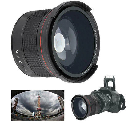 58mm 0.35X Fisheye Camera Lens Wide Angle For Canon Rebel T7 EOS 80D 77D 70D