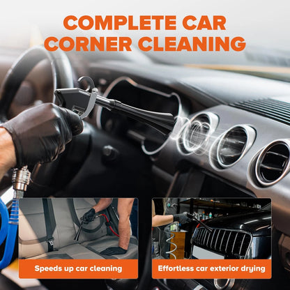Tornado Car Cleaning Gun, High Pressure Air Blower Gun for Detailing Black