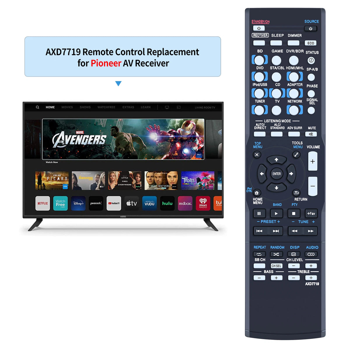 AXD7719 Remote Control For Pioneer AV Receiver VSX-S310-S VSX-S510 VSX-S310