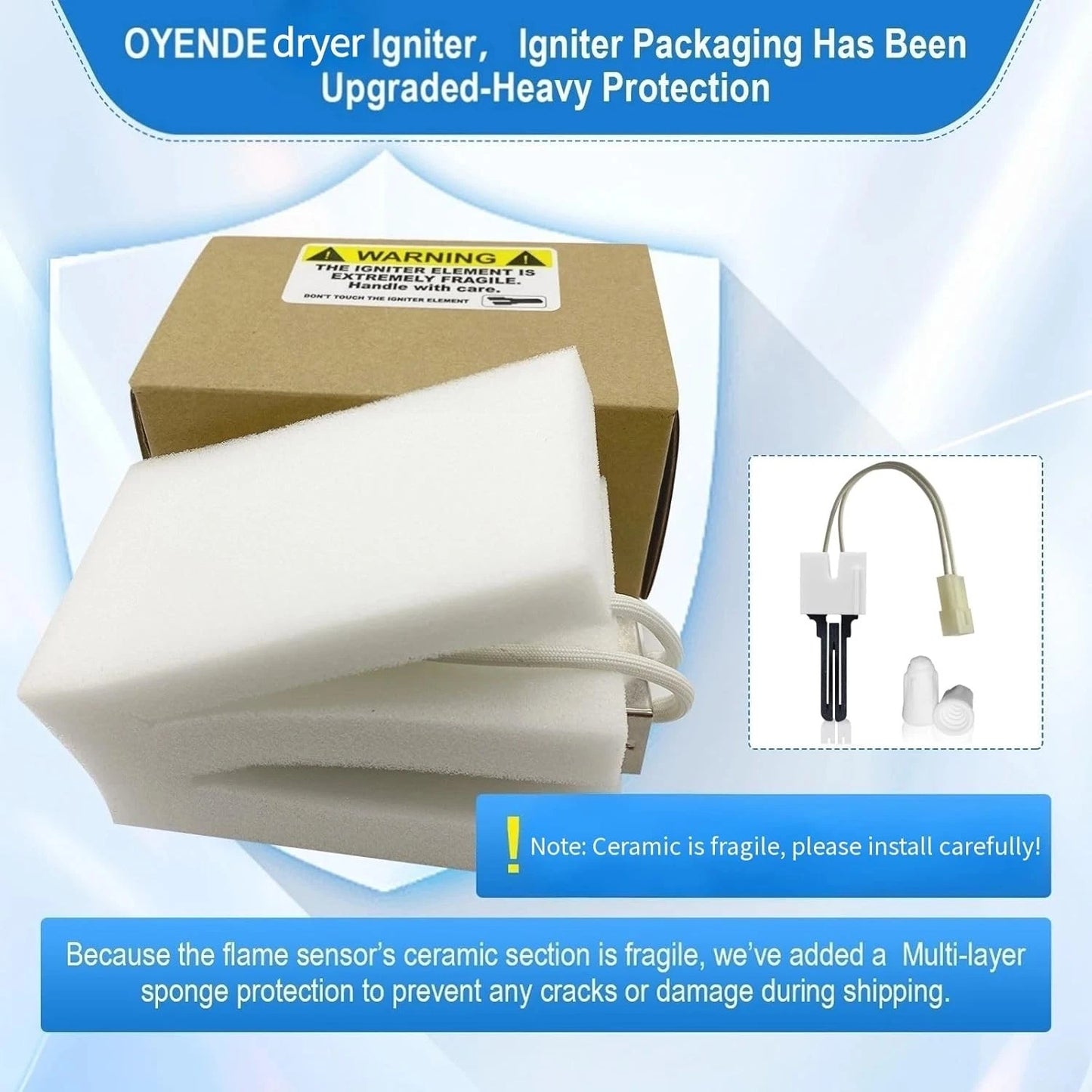 Gas Dryer Igniter, for Maytag Parts Whirlpool White and black
