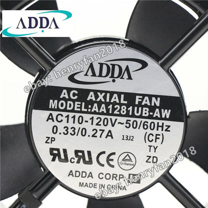 ADDA AA1281UB-AW Axial Fan 110/120V 0.33/0.27A 120*120*38MM Cabinet Cooling Fan