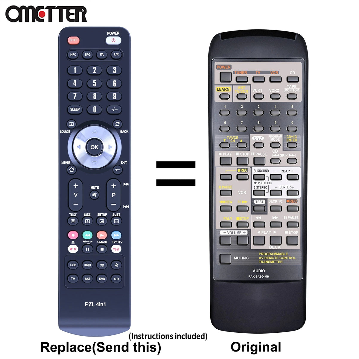Remote Control For Technics Audio RAK-SA901MH Programmable AV