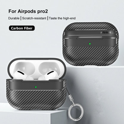 Shockproof Carbon Fiber Pattern Keychain Case Cover For Apple Airpods Pro 2nd