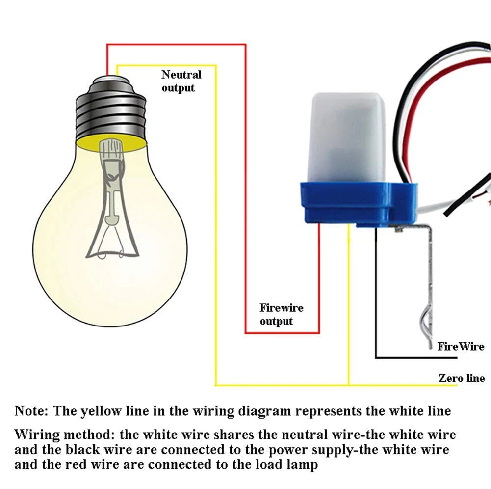 2 Pack AC DC 12V 10A Auto On/Off Photocell Light Switch Photo...