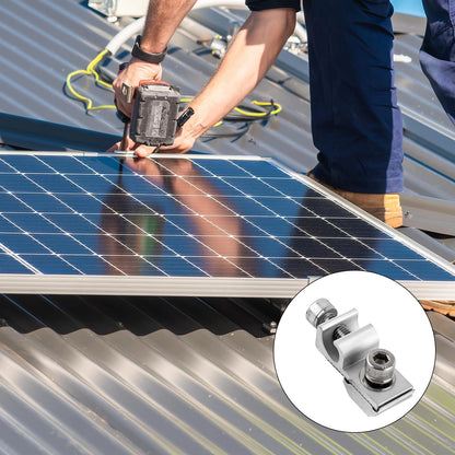 16 Pcs Solar Panel Grounding Lugs, Stainless Steel, Silver, Mount Silver