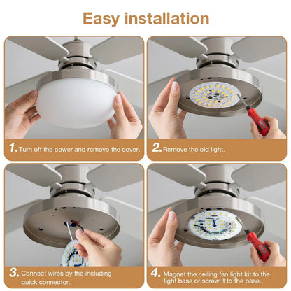 Ledytech 4 inch LED Retrofit Light Kit for Ceiling Fan 3CCT 3000K 4500K 6000K