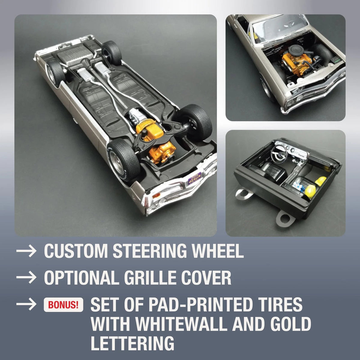 AMT 1965 Chevy El Camino w/Camper 1:25 Scale 8.25 inches long, Molded Color