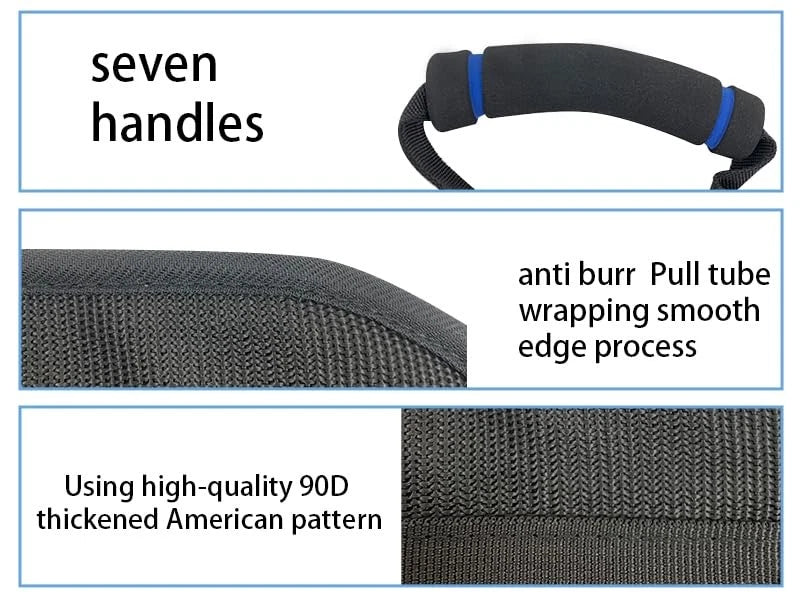 KkaFFe Gate Belt for Elderly with 7 Handles,Gait Belts Transfer Dblue