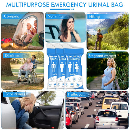DIBBATU Disposable Urine Bag,12 PCS 800ML for Travel, Large, Blue-12