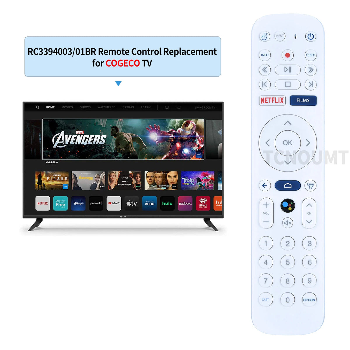 RC3394003/01BR Replacement Remote Control For Cogeco Set-top box