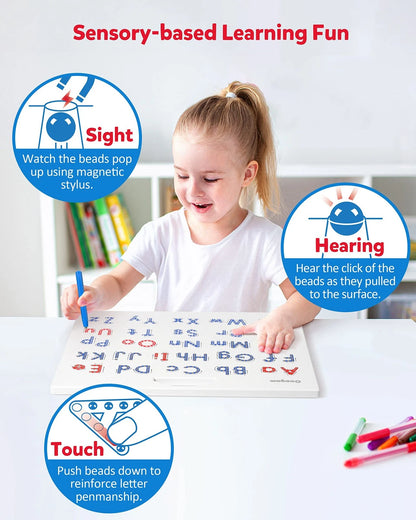Coogam Magnetic Letters Practicing Board, Magnets Tracing ABC Large, Red