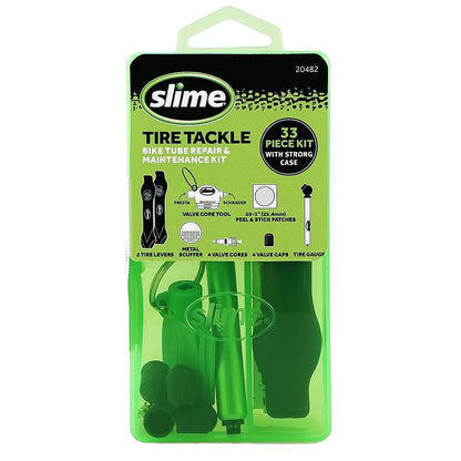 Slime 20482 Tire Tackle: Bike Tube Repair & Maintenance Kit, One Size, green