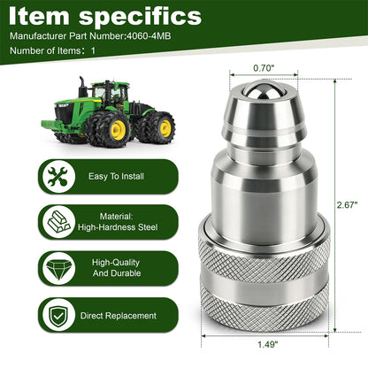 Hydraulic Quick Coupler Adapter Pioneer 4060-4MB Old JD to ISO Male Tip